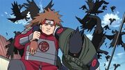 Chōji ayudando a Asuma