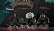 Hashirama, Tobirama e Hiruzen confrontam Obito