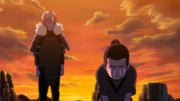 Kosuke con Tobirama llorando la muerte de sus compañeros