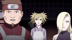 Choji, Temari e Ino raggiungono Shikamaru.png