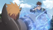 Juugo absorve o chakra de Konohamaru.