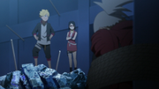 Sarada and Boruto defeat Gongorō.