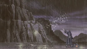 Nagato utilisant Shinra Tensei.