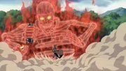 Susanoo berbentuk kerangka milik Itachi.