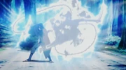 Sasuke îl atacă pe Shin.
