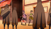 Byakuya Gang surrounds Sumire and Wasabi