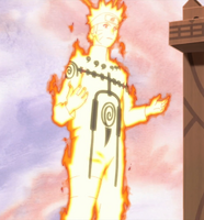 The seal's outward appearance on the Nine-Tails Chakra Mode's shroud.