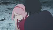 Sasuke salva y retira los escalpelos de Sakura