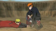 Pain, Naruto'yu yere sabitledi.