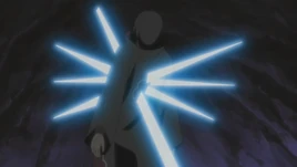 The spear creating multiple blades.