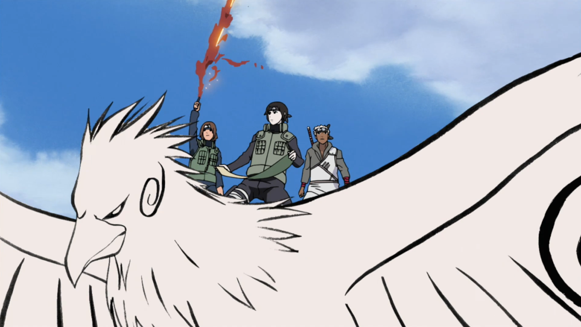Clouds of fear, enemy, naruto, clouds, akatsuki, flag, HD