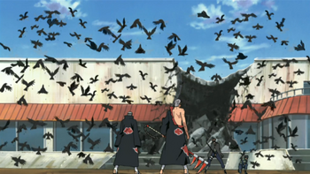 Aoba using the crows to attack his targets.