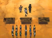 Aula de Gaara, Kankurou e Temari.