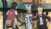 Sarada and Boruto fighting