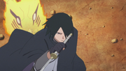 Sasuke se lanza contra Shin y su Clon