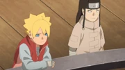 Boruto discutant avec Neji.