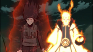 Hinata ao lado de Naruto com o chakra de Kurama.