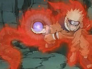 Naruto đang dùng Rasengan trong lốt hồ ly