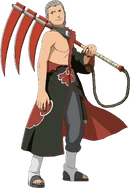 Hidan in his half-torn Akatsuki attire.