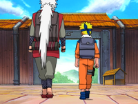 Naruto and jiraiya leaving