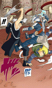 Minato salvando Kakashi (Mangá Colorido)