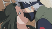 Kakashi and Hanare accidentally kiss.