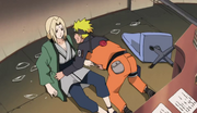 Naruto saves Tsunade from Sora
