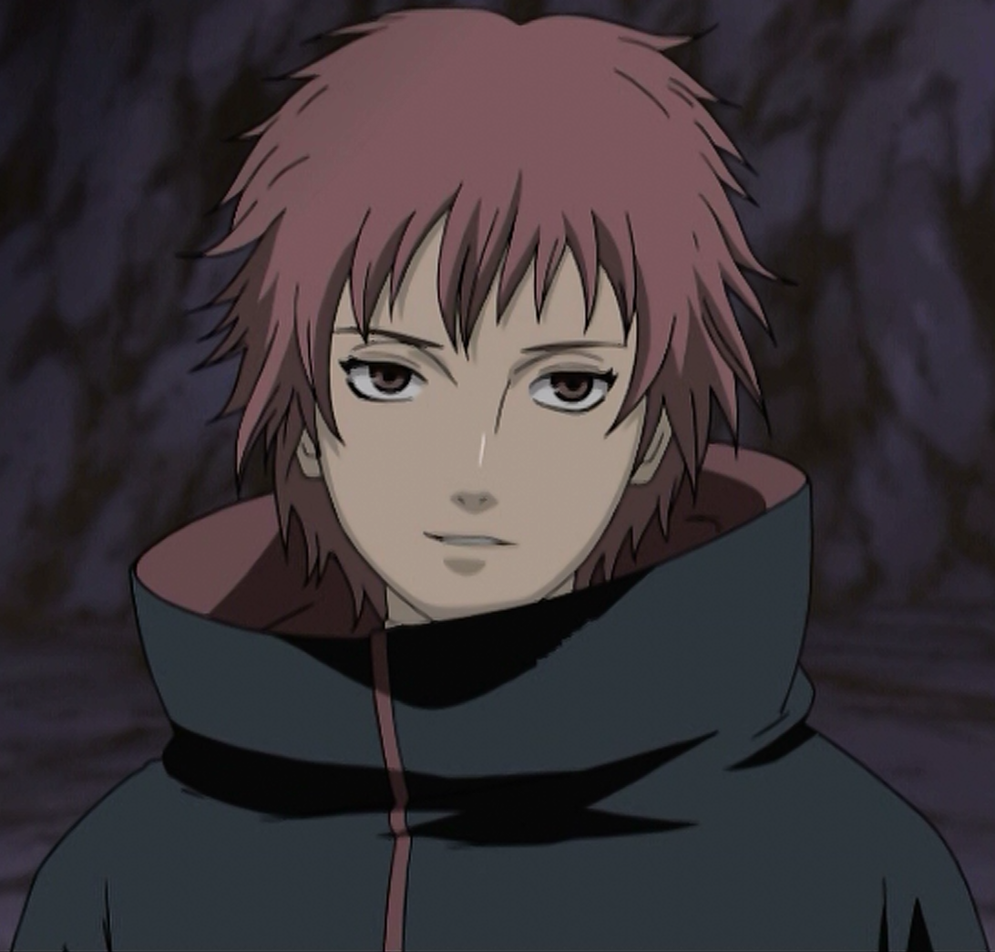 Esboço completo do rosto do personagem Sasori - Naruto