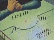 Arène du tournoi éliminatoire après la seconde épreuve.