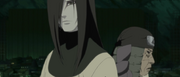 Hiruzen habla con Orochimaru