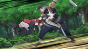 Sarada fighting Ashimaru.