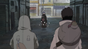 Shino and Shibi confront Konan.