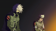 Sakumo y Kakashi conversando en el purgatorio