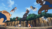 Ūhei and his pack attacking Kiba.