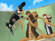 Gaara facing Sasuke