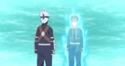 Kakashi e Obito dizendo seu último adeus um para o outro.