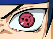 O Sharingan completamente desenvolvido.