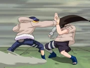 Hinata affrontant Neji.