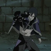 Shiranami utilisant la technique Ensorcellement Scriptural.