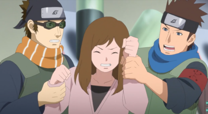 Boruto e Konohamaru param para lamentar morte de Mugino no anime