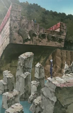 The bridge after it was destroyed.