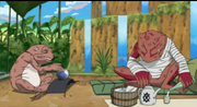 Gamabunta siendo curado