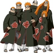 Os Seis Caminhos de Pain reunidos lado a lado.