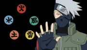 Kakashi explicando las Cinco Naturalezas Básicas del Chakra