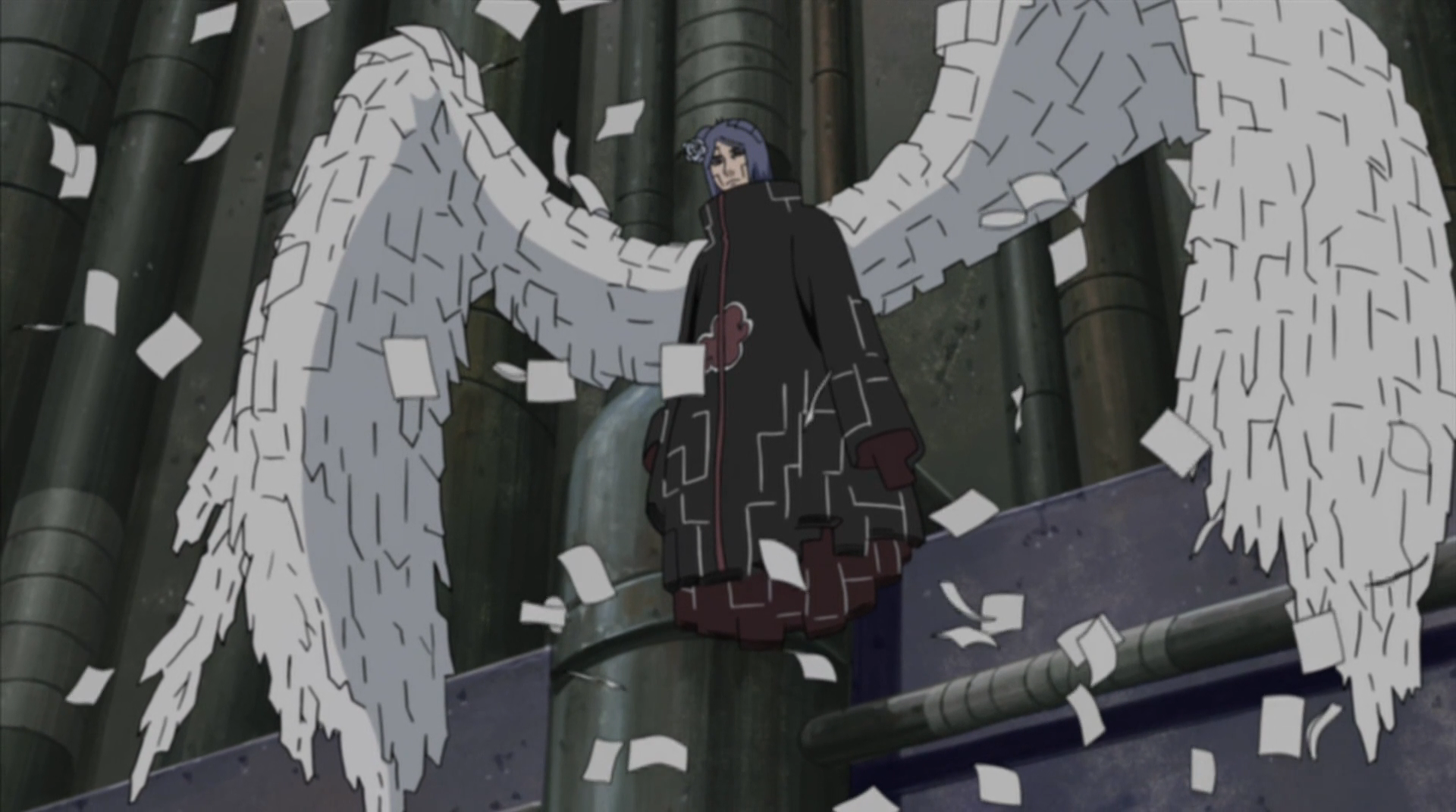 Ascending Anime Naruto Konan (Naruto) Woman Anjo Paper Arco-Íris