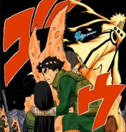Naruto transfere chakra para Lee (Mangá)