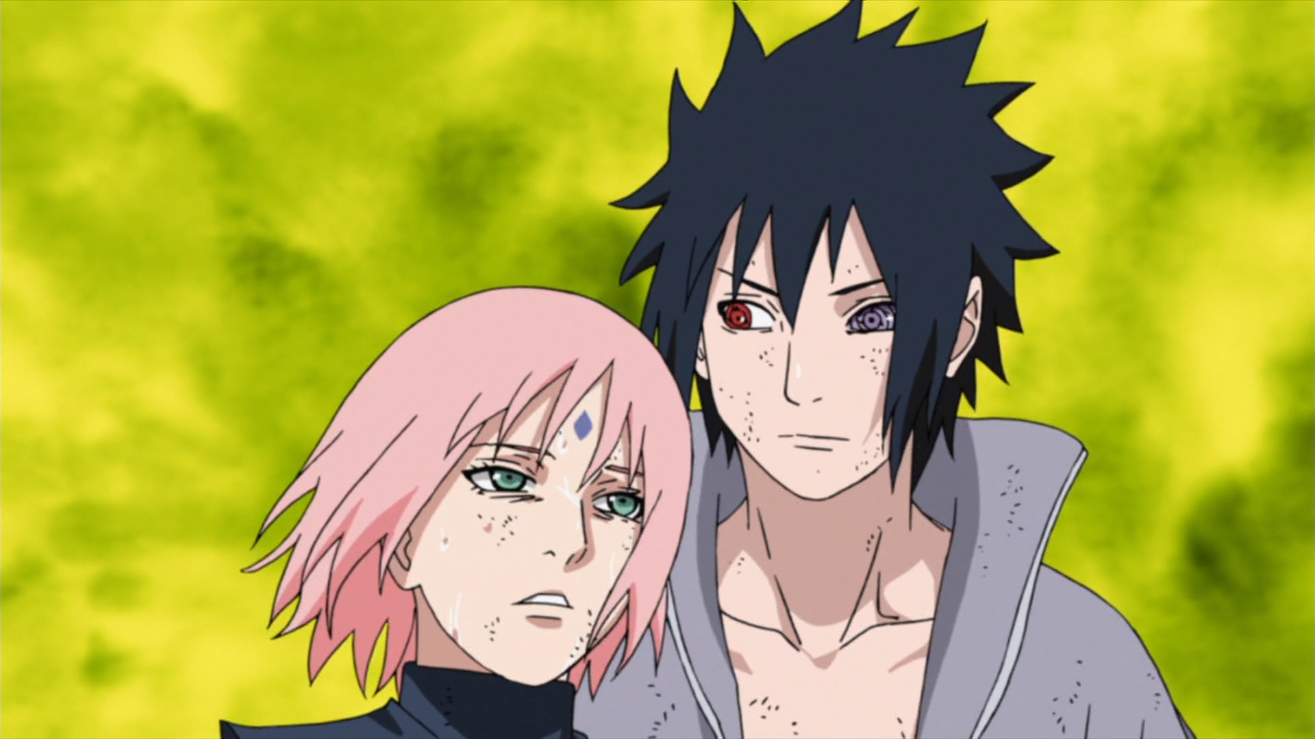 In which episode did Sasuke and Naruto fight? I have watched the whole  Naruto series, and there is a scene where Sakura has Naruto's head on her  lap and is crying. When