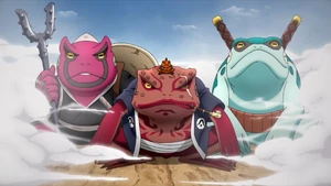 Sapos representados na série.