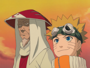 Hiruzen e Naruto