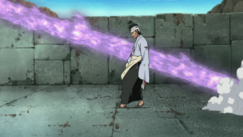 When Danzō is hit by Sasuke's Susanoo…